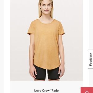 Lululemon Love Crew Fade Yellow T Shirt Size 12